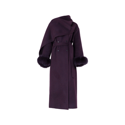 MD依诺【色调积聚】2025冬季款休闲时尚系带保暖气质轻奢羊毛外套