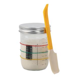 天然酵母鲁邦种波兰种发酵罐家用烘焙带刻度玻璃密封罐酵种培养皿