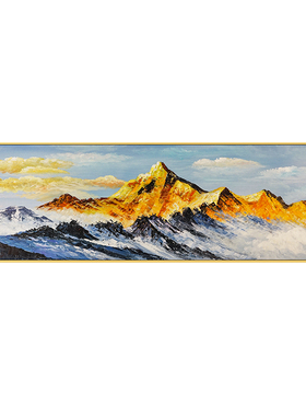 金山银山轻奢横版抽象纯手绘油画