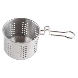 不锈钢短柄火锅漏勺带挂钩厨房过滤网商用涮肉油炸篮