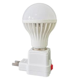 led智能雷达人体感应灯泡带开关夜光灯插头式灯座床头灯暖光灯泡