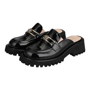 诺贝达女鞋夏季包头拖鞋休闲牛皮革轻奢水钻饰扣穆勒拖鞋RM249040