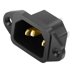 汇君国标品字插座10A250VAC公座带耳螺丝固定电饭锅热水壶三插口