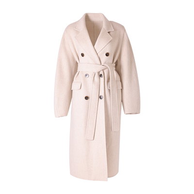 骆驼绒真丝羊毛双面呢毛呢大衣