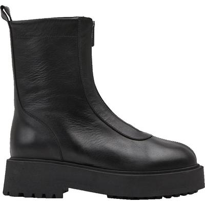 Flattered真皮增高厚底拉链短靴