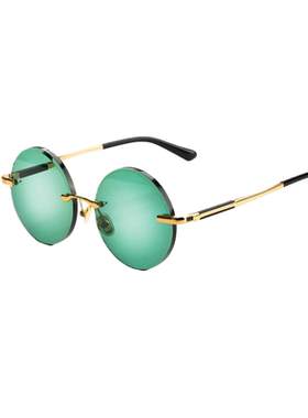 墨绿水晶石眼镜圆形清凉润目养眼