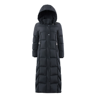 新款95%白鸭绒330克加厚长款羽绒服女防寒长过膝超长款到脚踝东北