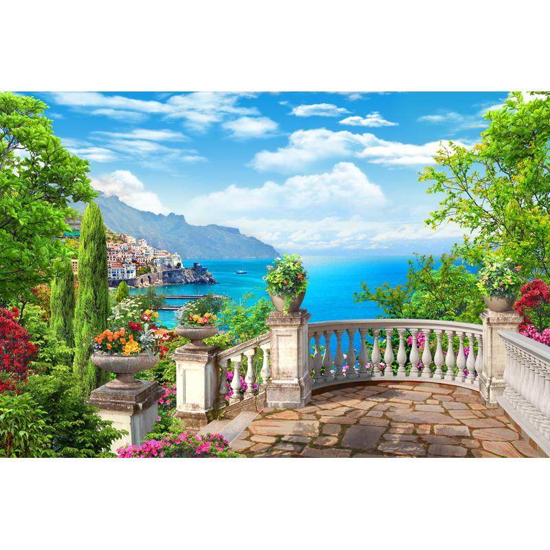 地中海墙壁画艺舍风景画