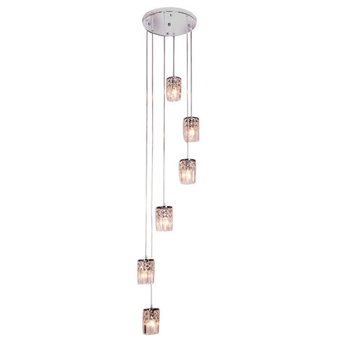 水晶旋转楼梯灯长吊灯 简约楼中楼复式楼梯灯 农村自建房楼梯吊灯