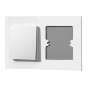 86型挡板开关装饰盖板插座孔洞墙面双位多位超薄白色空白面板遮丑