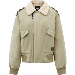 CAT卡特25秋季女士新品美式短款翻领飞行员夹克羽绒服商场同款