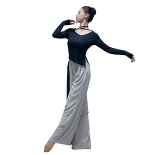 古典舞蹈服女飘逸高腰阔腿裤新款现代舞演出服装中国风练功服