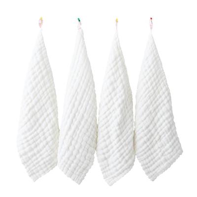 9层儿童毛巾纯白色洗脸手帕宝宝