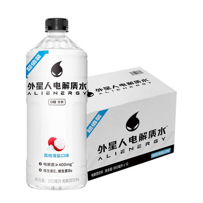 外星人电解质水荔枝海盐950ml超值大瓶特价青柠0糖0卡电解质饮料