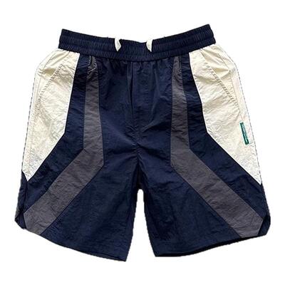 潮牌宽松阔腿沙滩短裤拼接男款夏