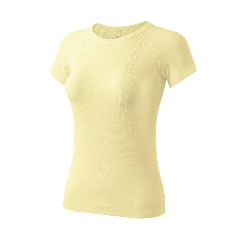辣妹女孩速干瑜伽服短袖夏圆领