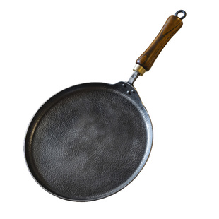 铁娃公社木柄煎饼锅无涂层手工锻打铁锅蛋饼煎锅电磁炉燃气灶家用