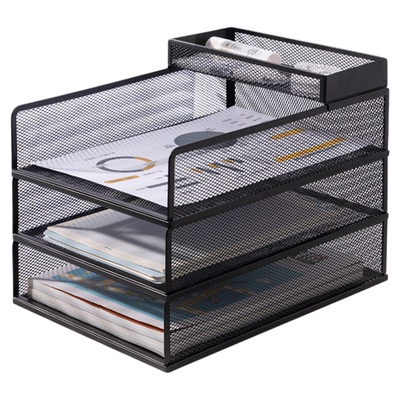 得力桌面文件架金属资料架文件框