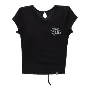 CBXLAB街舞潮牌秋冬后背镂空绑带短袖性感柔软亲肤爵士修身上衣女