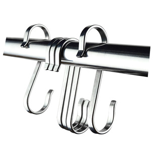 S勾挂钩厨房金属s型挂钩S形衣服装多功能s钩子扁304不锈钢挂腊肉