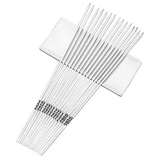 不锈钢304扁签烤肉羊肉串钢签烧烤专用铁钎子40cm烧烤针工具签子