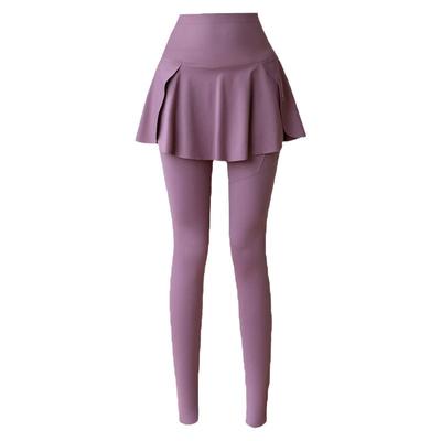 慕依莎假两件打底裙裤高腰瑜伽裤
