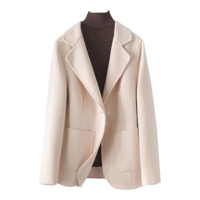 双面呢大衣短款修身羊毛呢外套女