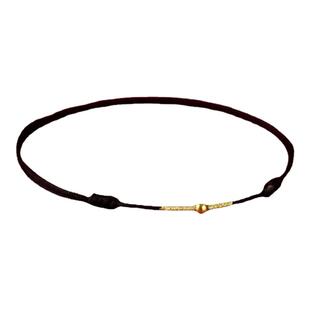 极细兔年红绳编织小金珠手链女本命年属兔转运珠黄金脚链情侣礼物