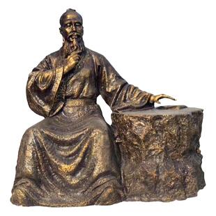 把脉看病玻璃钢雕塑古代诊脉人物号脉互动雕像中医文化定制铜像