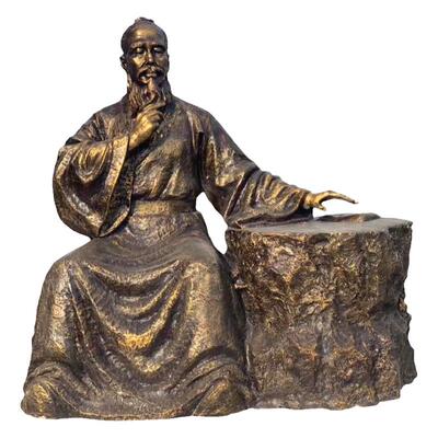 把脉看病玻璃钢雕塑古代诊脉人物号脉互动雕像中医文化定制铜像