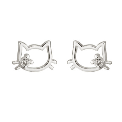 Dopamine Vault」稚猫.通体999足银猫咪可爱简约气质精致小巧耳钉