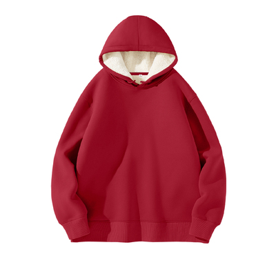 班尼路S&K系列加绒连帽卫衣女2025新款厚冬季羊羔绒内搭卫衣外套M