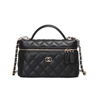 小香风菱格链条盒子包女斜挎小包