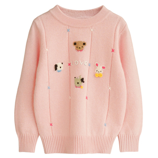 洪叶云台100%儿童纯山羊绒毛衣宝宝女童保暖厚打底衫软糯清新甜美