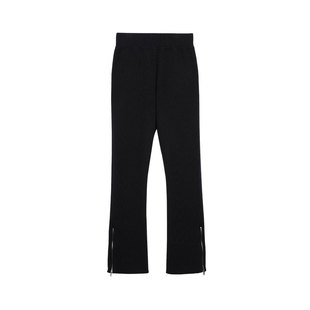 GOBI戈壁秋冬修身百搭纯色罗纹开衩裤羊绒女士针织裤九分裤WK673