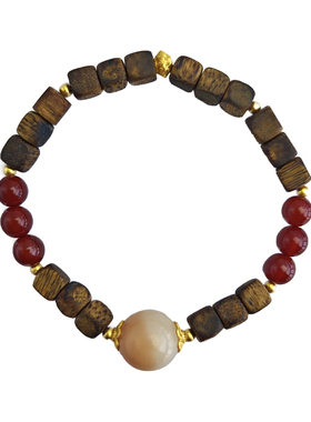 菩提南红奇楠沉香方糖手串女款