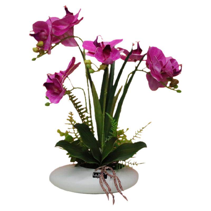 手感PU蝴蝶兰高档仿真花餐桌花