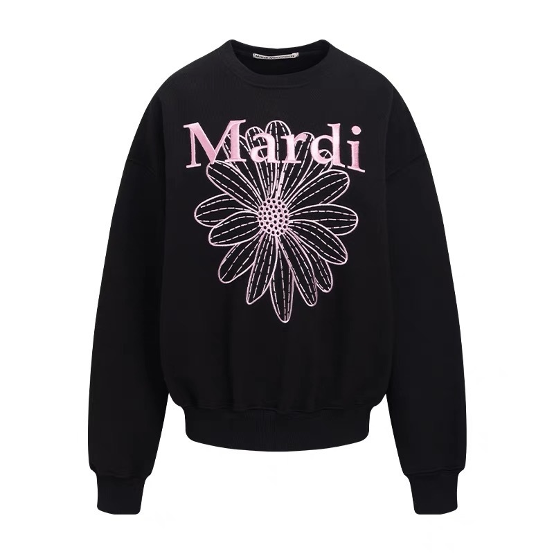 Mardi卫衣女赵露思同款小雏菊秋冬刺绣印花圆领宽松上衣韩国代购