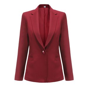 兴业银行新款行服红色条纹女士西装外套修身显瘦同款精品正装上衣