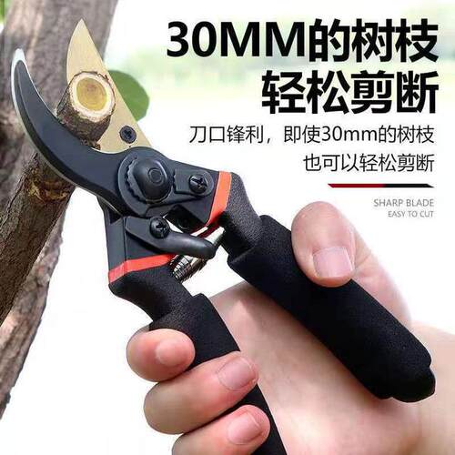 新款加厚SK5 钢树枝剪刀剪粗枝园林剪外贸修剪果树修枝剪锋利耐用