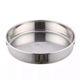 加厚不锈钢双耳蒸饭盆耳圆饭盘加深糕盘平底特厚蒸糕盆圆形蒸饭盘