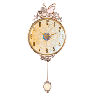 欧式2026新款客厅挂钟轻奢高级感钟表家用挂墙时钟摆钟挂表石英钟