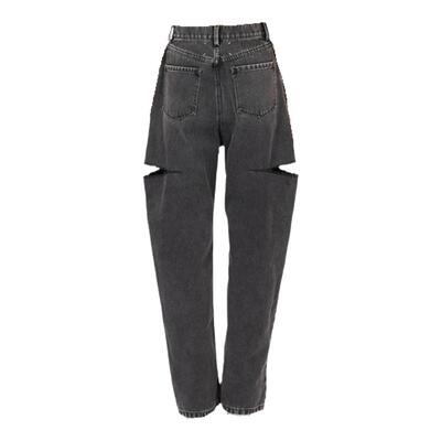 马吉拉刀割阔腿牛仔裤