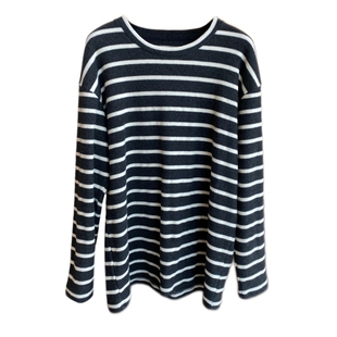 AMR UU◆慵懒范 内搭可外穿条纹磨毛打底衫T恤女长袖2025秋冬新款