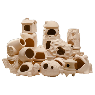 迷你鹦鹉鱼繁殖屋鱼窝陶罐鱼缸造景摆件虾躲避屋产卵繁殖罐蘑菇房