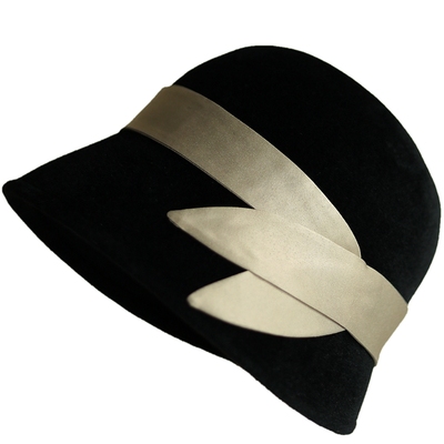 捷克进口兔毛毡复古秋冬钟形帽