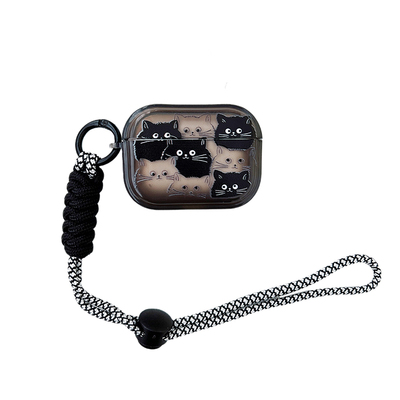 黑猫airpodspro2保护套适用苹果蓝牙耳机壳2代透明黑色3代硅胶pro小众男女4代套全包防摔新款个性创意日系软1