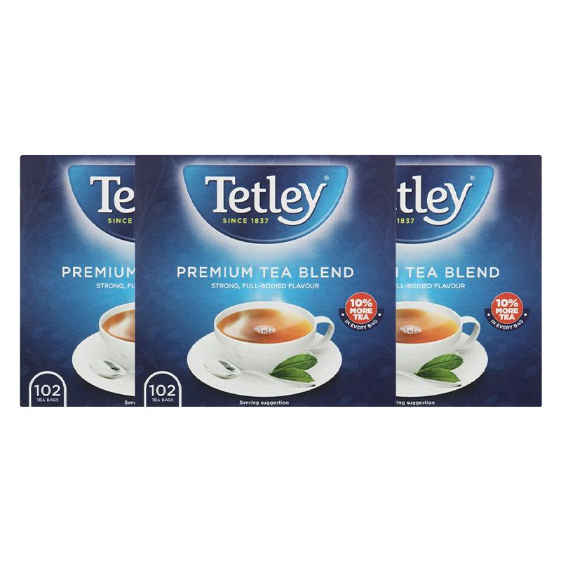 【自營】TETLEY英國品牌原味紅茶袋泡茶102袋3盒裝南非原裝進口
