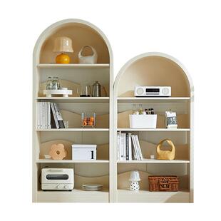 奶油风书柜自由组合书架置物柜家用客厅展示柜网红落地立式储物柜