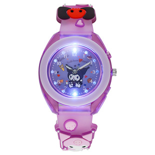 儿童手表女孩男孩发光彩灯卡通美乐蒂公仔幼儿园小学生腕表看时间